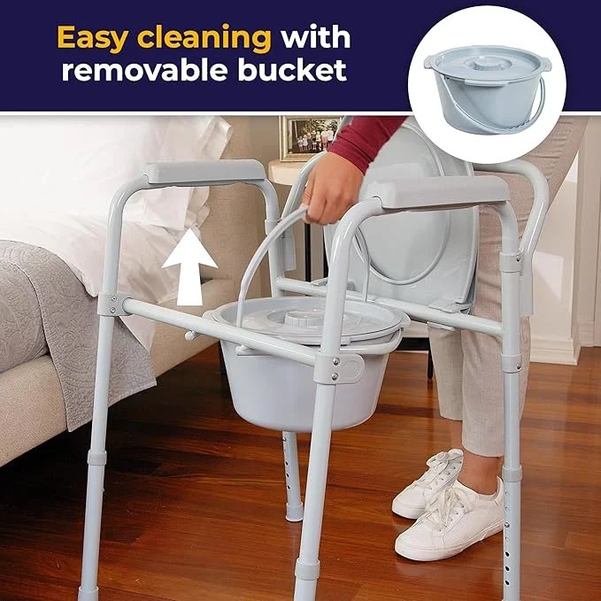 MS STEEL WITH FIBER COMMODE CHAIR