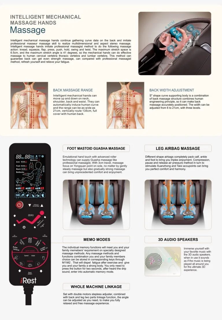 Zero Gravity Robotic Human Touch Shiatsu Full Body Massage Chair
