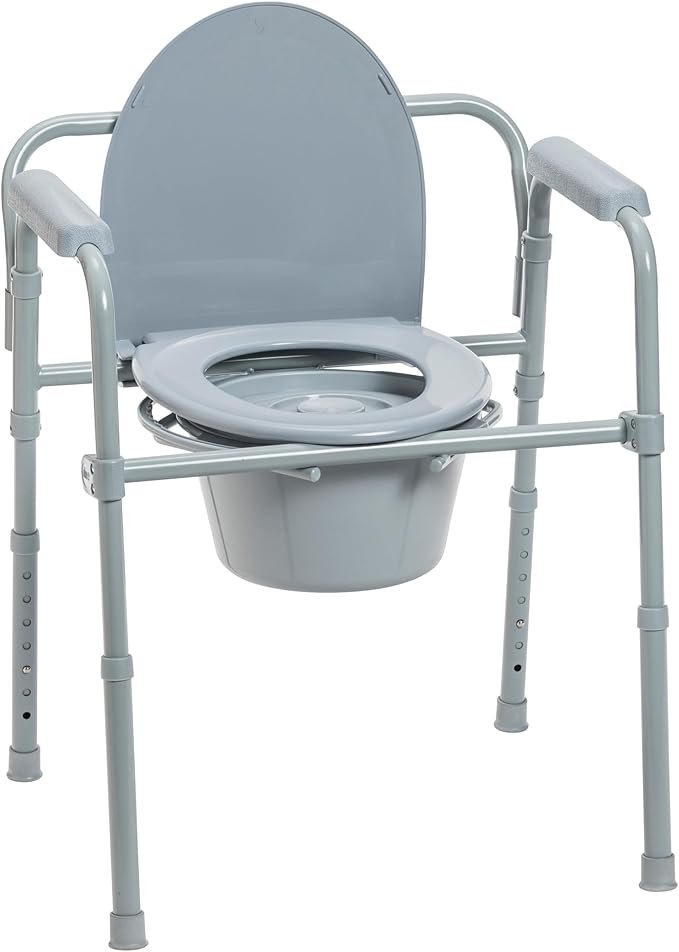 MS STEEL WITH FIBER COMMODE CHAIR